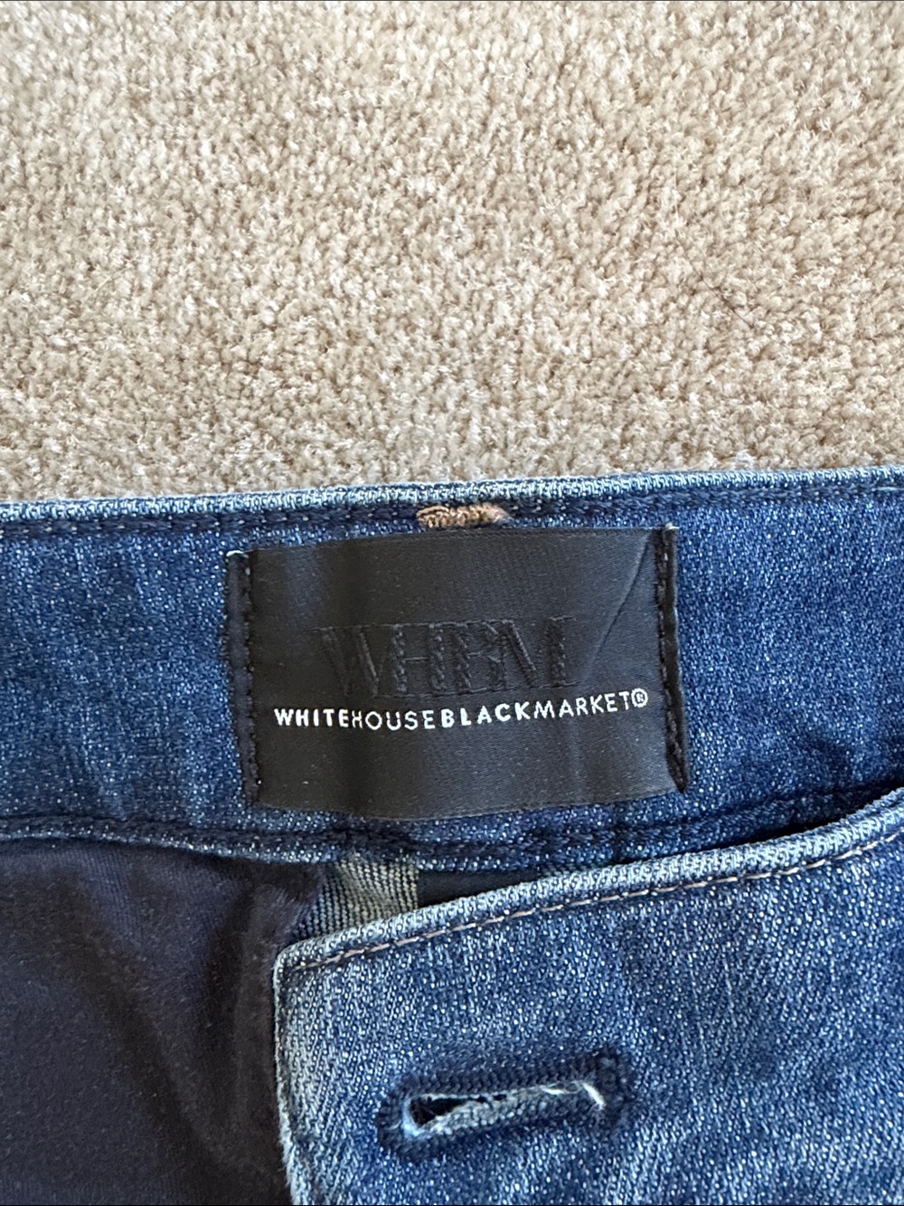 White House Black Market Dark Blue Wide-Leg Jeans - Picture 2 of 4